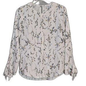 Padini White Floral Long Sleeve Top Women's S